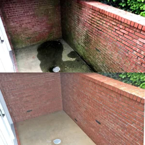 Before and After Image of a residential brick cleaning