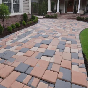Residential pavers after softwashing