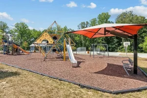 A community playground after Softwash Platoon's gum removal services