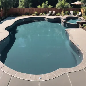Image of a clean residential pool after Softwash Platoon's pool cleaning treatment
