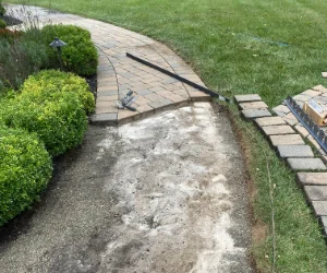 A residential walkway in progress